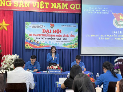 TRƯỜNG THCS NGUYỄN BỈNH KHIÊM LONG TRỌNG TỔ CHỨC ĐẠI HỘI CHI ĐOÀN GIÁO VIÊN LẦN THỨ II, NHIỆM KỲ 2026 - 2027